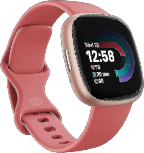 Fitbit Versa 4, Pink Sand/Copper Smartwatch Unisex -
