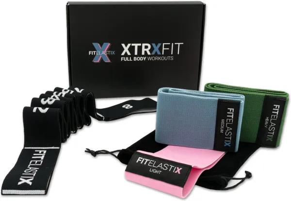 FITELASTIX® Premium Weerstandsbanden Set Compleet - Full Body Workout - Sport Elastiek Banden - Booty Band Set - Resistance Band Set - Fitness Elastie...