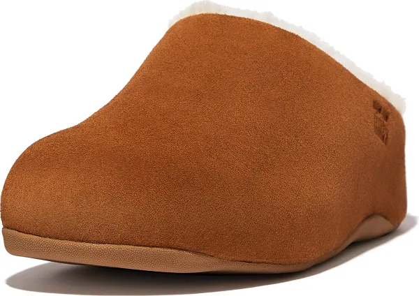 FitFlop Shuv Shearling-Lined Suede Clogs BRUIN