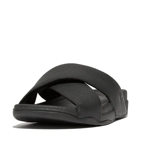 FitFlop Surfer mens tumbled-leather cross slides