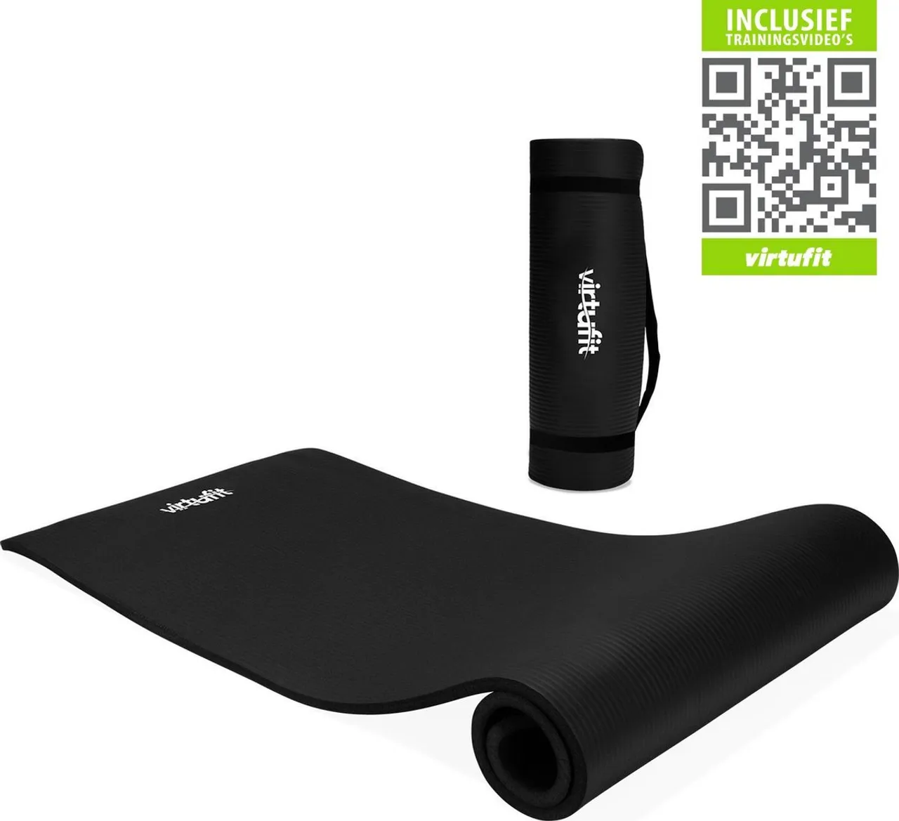 Fitnessmat - VirtuFit NBR Yogamat - Met Draagkoord - 180 x 60 x 1,5 cm - Incl. trainingsvideo