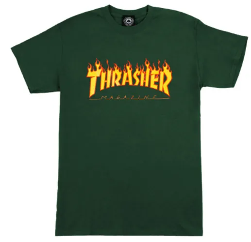Flame Logo T-shirt Forest Green - M