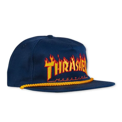 Flame Rope Snapback Cap Navy/Yellow - One Size