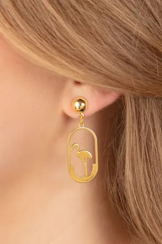 Flamingo Cutie oorbellen in goud