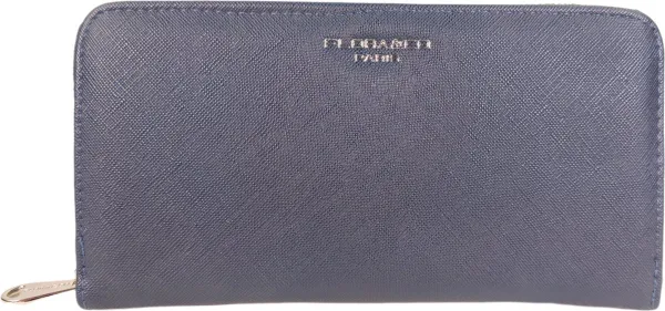 Flora & Co - Dames Portemonnee Saffiano Zip Around - 20,5x11,5x2,5 cm met rits - Blauw - Portefeuille - Beurs - Wallet