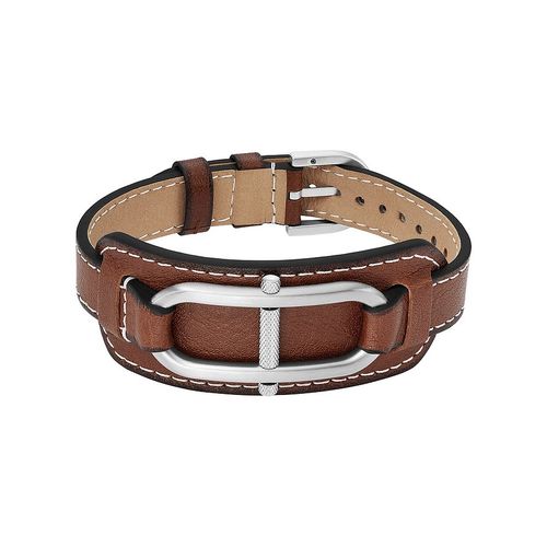 Fossil Armband Heritage JF04398040 Leer, Edelstaal