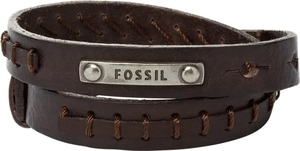FOSSIL Bruine dubbele wrap armband