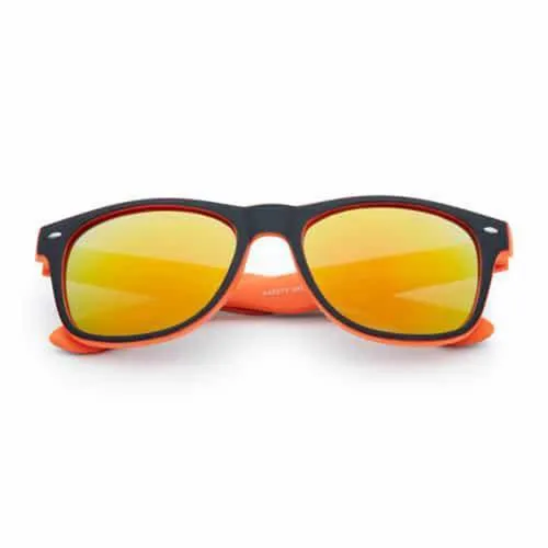 Freaky Glasses® – Classic Zonnebril - Festival Bril – Rave Zonnebril - UV400 – Dames – Heren - Oranje - Gele Spiegellenzen