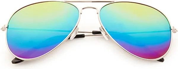 Freaky Glasses® – Piloten bril - Festival Bril – Pride Zonnebril– Dames – Heren - Regenboog Spiegellenzen