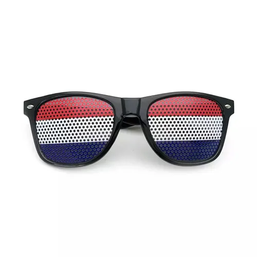 Freaky Glasses - Pinhole zonnebril Nederland - Festivalbril - Bril - Feest - Glasses - Dames - Heren - Unisex -Kunststof - zwart - rood - wit - blauw