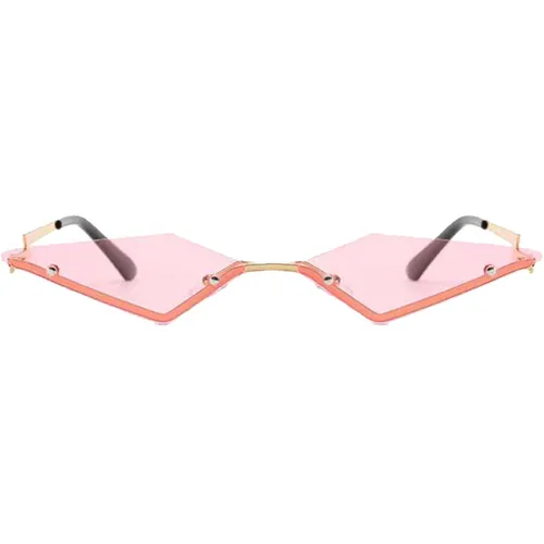 Freaky Glasses - Zonnebril triangle - Festivalbril - Bril - Feest - Glasses - Heren - Dames - Unisex - Kunststof - roze