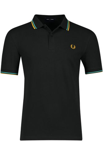 Fred Perry  2 knoops polo zwart effen normale fit