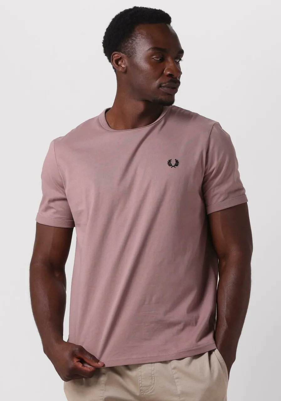FRED PERRY Heren Polo's & T-shirts Ringer T-shirt - Lichtroze