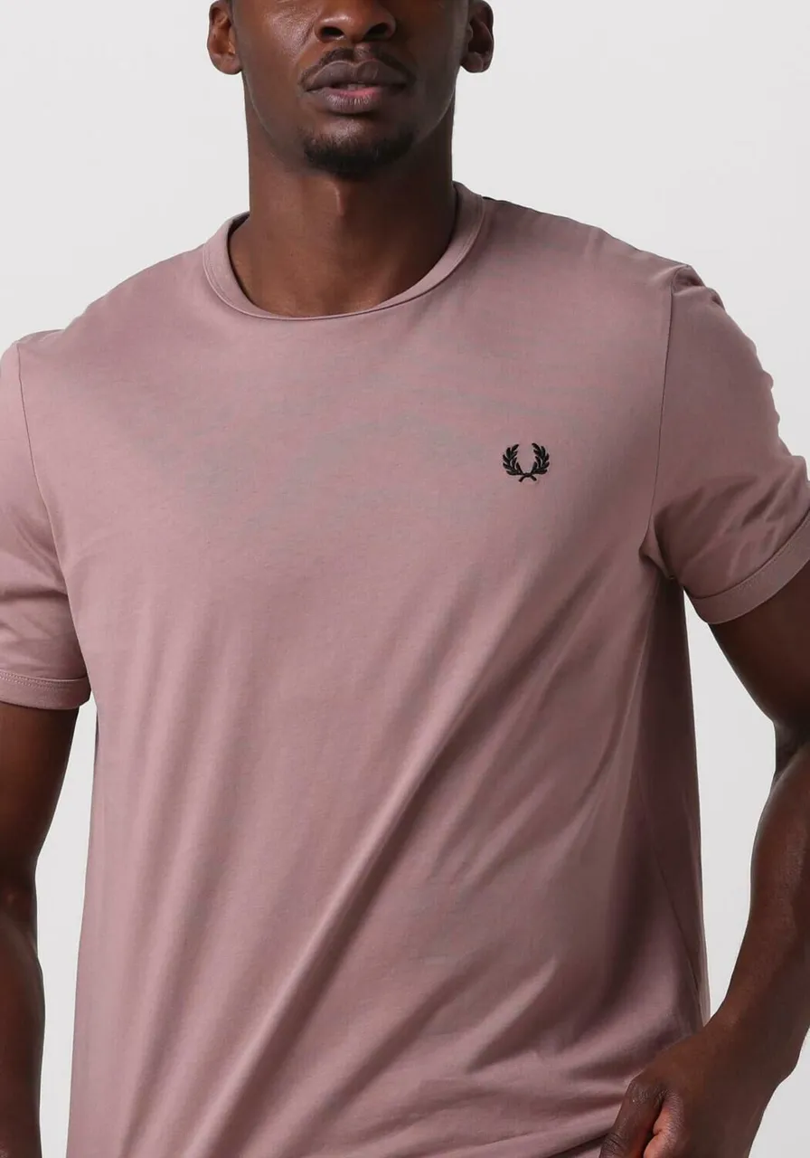FRED PERRY Heren Polo's & T-shirts Ringer T-shirt - Lichtroze