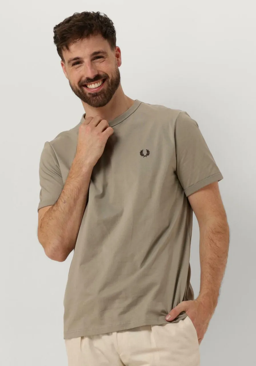 FRED PERRY Heren Polo's & T-shirts Ringer T-shirt - Olijf