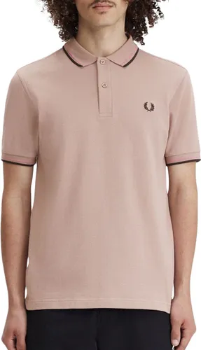 Fred Perry M3600 polo twin tipped shirt - pique - Darkpink / Dusty rose / Black