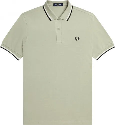 Fred Perry M3600 polo twin tipped shirt - pique - Seagrass / Snow White / Black