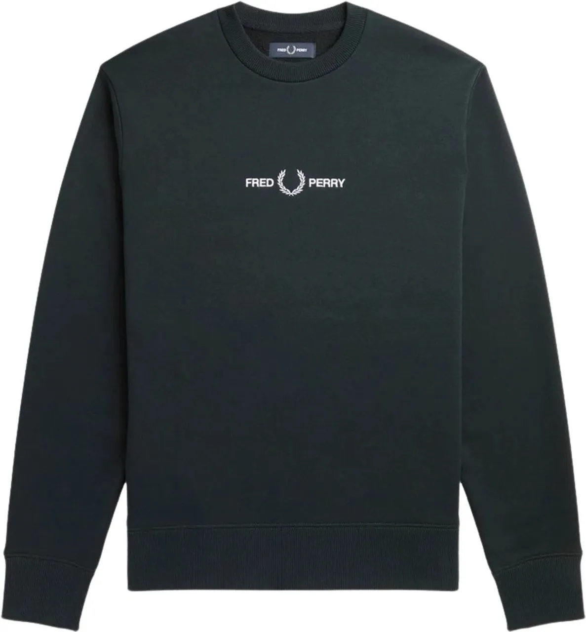 Fred Perry - Sweater Donkergroen Logo - Heren