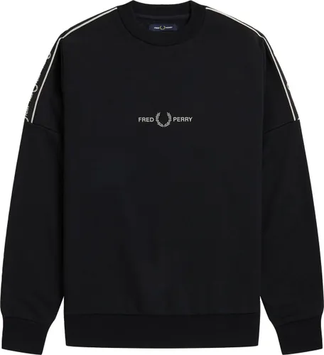 Fred Perry Tape Sleeve Sweatshirt Truien & Vesten Heren - Sweater - Hoodie - Vest- Zwart