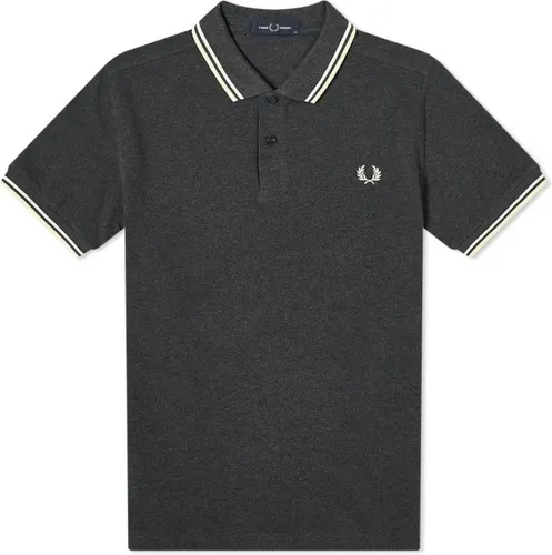 Fred Perry - Twin Tipped Shirt - Grijze Polo - S - Grijs