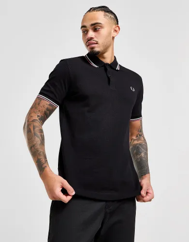 Fred Perry Twin Tipped Short Sleeve Polo Shirt Heren, Black