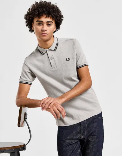 Fred Perry Twin Tipped Short Sleeve Polo Shirt Heren, Grey