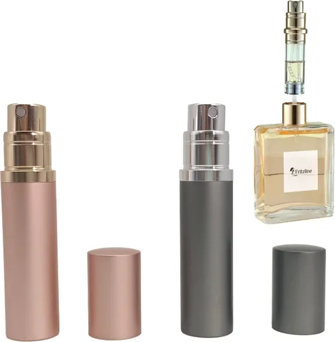 Fritzline® Set van 2 Luxe Navulbare Parfumflesjes - parfum flesje navulbaar - verstuiver flesjes leeg - reisflesje - mini parfumverstuiver - roségoud...