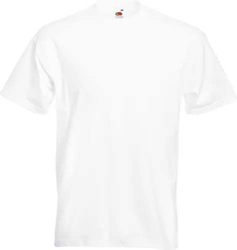 Fruit Of The Loom Heren Super Premium T-shirt met korte mouwen en ronde hals (Wit)