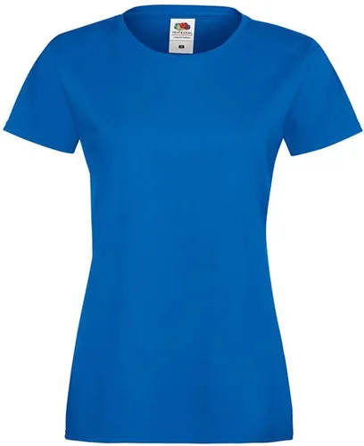Fruit Of The Loom Lady-Fit Dames Sofspun® T-shirt - Koningsblauw - Small