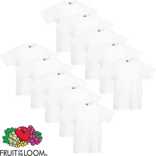 Fruit of the Loom Original Kids T-shirt 10 stuks wit maat 152