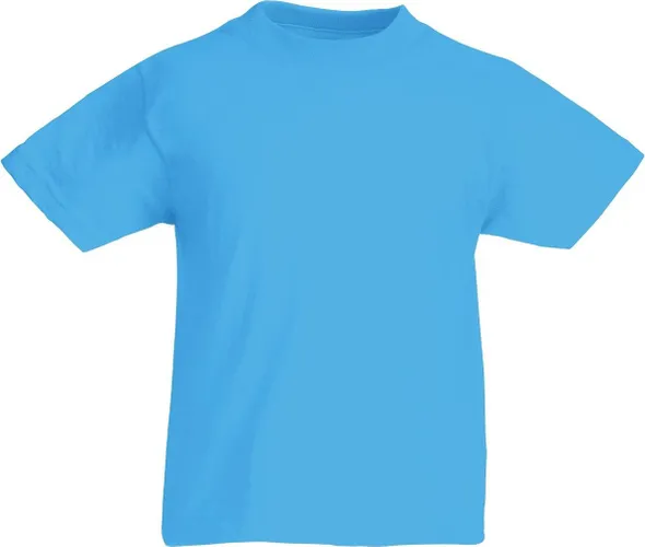 Fruit of the Loom T-shirt Kinderen maat 128 (7-8) 100% Katoen 5 stuks (Azure Blauw)