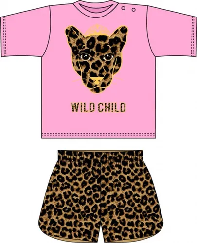 Fun2wear - kinder - meisjes - shortama - Wild Child - Pink