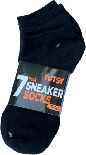 Futsy - 7 Paar - Sneakersokken - Sport sokken - Zwart