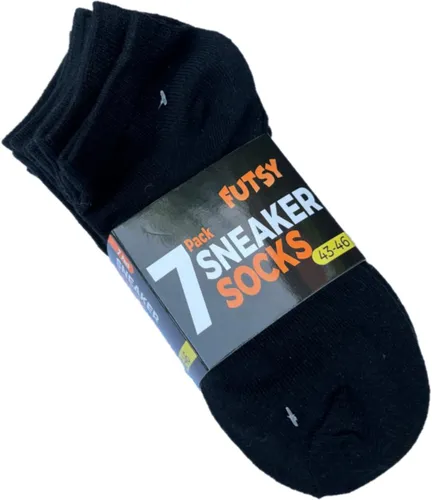 Futsy - 7 Paar - Sneakersokken - Sport sokken - Zwart