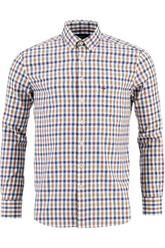 Fynch-Hatton Casual Fit Overhemd blauw, Ruit