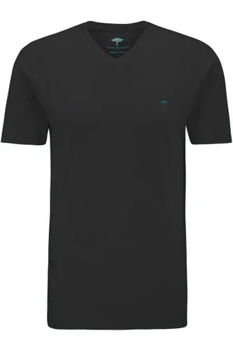 Fynch-Hatton Casual Fit T-Shirt V-hals zwart, Effen