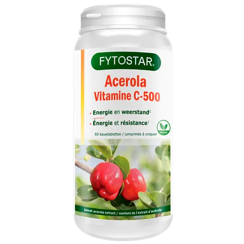 Fytostar Acerola Vitamine C, 500mg - 60 kauwtabletten