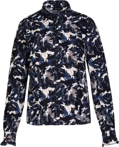 G-maxx blouse Bobbi - zwart/marineblauw