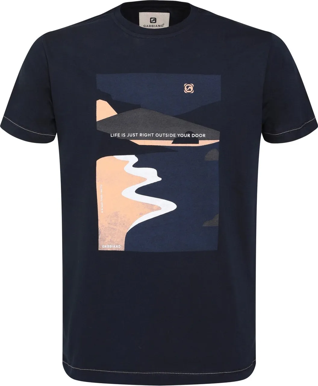 Gabbiano T-shirt T Shirt Katoen Met Print 154532 301 Navy Mannen