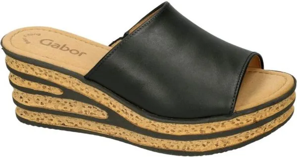 Gabor -Dames - zwart - slippers & muiltjes