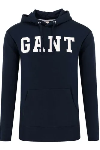 GANT Regular Fit Hooded Sweatshirt blauw, Effen
