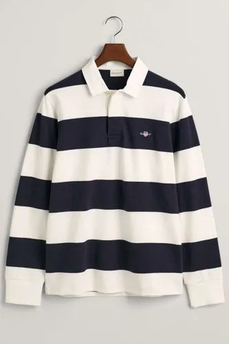 GANT Regular Fit Polo shirt wit/blauw, Horizontale strepen