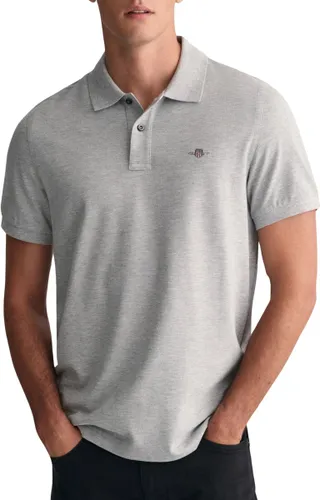 Gant - Shield Piqué Poloshirt Grijs - Regular-fit - Heren Poloshirt