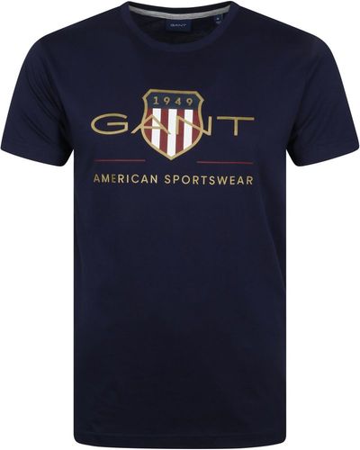 Gant T-shirt Logo Donkerblauw