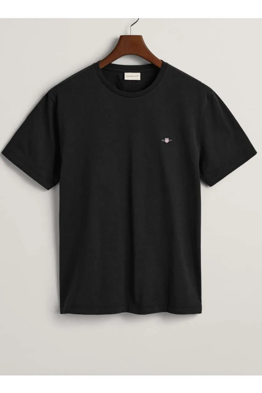 GANT T-Shirt zwart, Effen