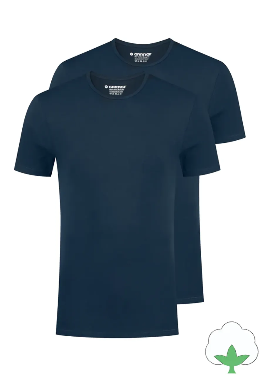 Garage Basic T-shirts 2-pack Bio Cotton Bodyfit Navy   