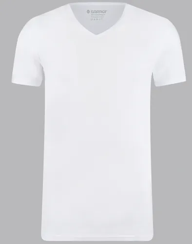 Garage Basic T-shirts 2-pack V-hals Bio Cotton Bodyfit Wit   