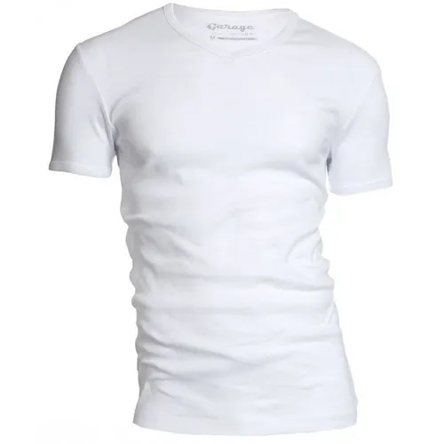 Garage T-shirt 1-pack Semi Body Fit V-hals Wit   