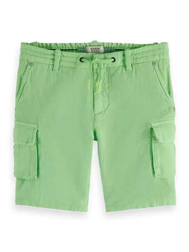 Garment-dyed Cotton Linen cargo shorts - Maat 8 - Multicolor - Jongen - Korte broek - Scotch & Soda
