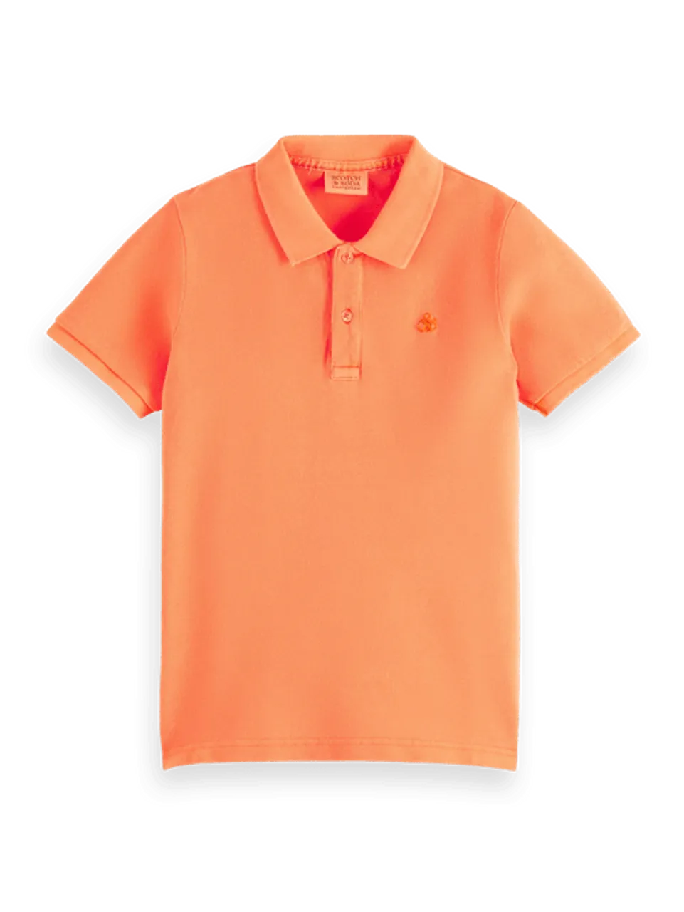 Garment-dyed short-sleeved pique polo - Maat 6 - Multicolor - Jongen - Polo - Scotch & Soda
